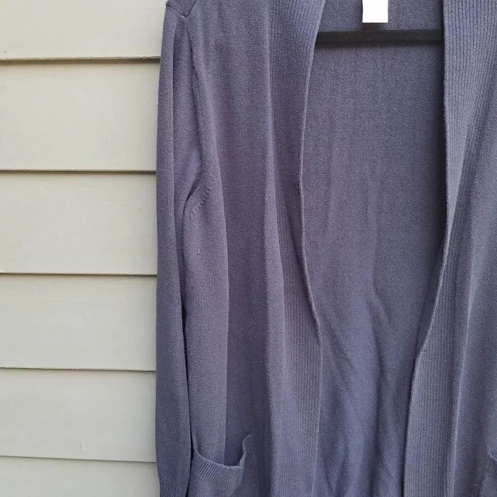 Laura Scott Navy Open Front Cardigan size Large - Picture 6 of 7